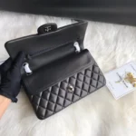 chanel crossbody black double flap 25 cm